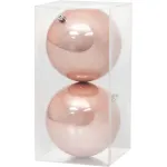 Set 2 globuri roz pentru brad MagicHome, 12 cm, decor elegant de Craciun