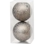 Set 2 globuri de Craciun taupe MagicHome pentru brad, 12 cm