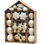 Set globuri și ornamente de Crăciun MagicHome, 32 piese, bej