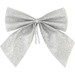 Set 4 funde decorative de Craciun argintii MagicHome, 9 x 9 cm