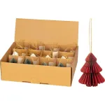 Set 12 decorațiuni brad din hârtie tip fagure, 8 cm, multicolor