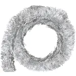Ghirlandă decorativă argintie pentru Crăciun, 9 cm x 10 m