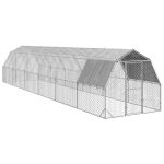 Pui de găină cu acoperiș 2,5x12x2,25 m oțel galvanizat GartenMobel Dekor
