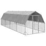Pui de găină cu acoperiș 2,5x8x2,25 m oțel galvanizat GartenMobel Dekor