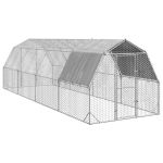 Pui de găină cu acoperiș 2,5x8x2,25 m oțel galvanizat GartenMobel Dekor