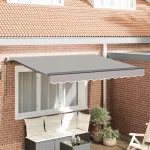 Cortina Retractabilă Manual Gri deschis 350 x 200 cm țesătură GartenMobel Dekor