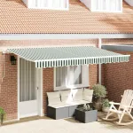 Cortina Retractabilă Manual Verde 400 x 200 cm țesătură GartenMobel Dekor