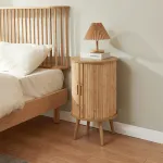 Noptieră Nordkapp 65x40 cm din bambus, cu 2 uși glisante