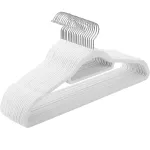 Set 20 umerase SONGMICS din catifea anti-alunecare, albe, 43,5 cm