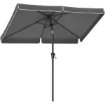 Umbrelă de grădină SONGMICS 300x200 cm, UPF 50+, cu manivelă și înclinare, gri