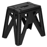 Scaun pliabil tip scară, compact, cu mâner, 150 kg, negru, 38x25x34 cm