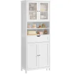 Dulap inalt de baie VASAGLE cu sertar si rafturi reglabile, alb, 170 cm