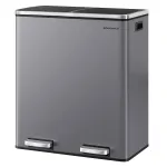 Cos de gunoi dublu SONGMICS pentru colectare selectiva, 2x30L, gri