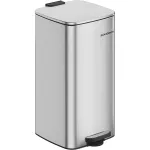 Cos de gunoi SONGMICS 30L din inox, cu pedala si capac silentios, argintiu