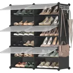 Dulap de pantofi modular SONGMICS, 6 compartimente, 24 perechi, negru