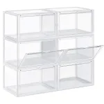 Set 6 organizatoare pantofi SONGMICS transparente, stivuibile, cu usa