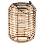 Felinar solar decorativ din metal pentru gradina si terasa, 24 cm, bej