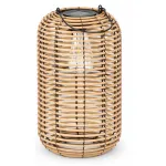 Felinar solar decorativ pentru gradina din metal, bej, 32 cm