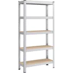 Raft metalic pentru depozitare SONGMICS, 5 polite, 650 kg, 150x75x30 cm, argintiu
