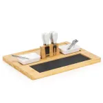 Set servire branzeturi din bambus si piatra, 13 piese, 40x30 cm