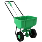 Distribuitor manual pentru seminte, ingrasamant si sare, 27 L, roti mari