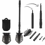 Lopata pliabila multifunctionala 9 in 1 din otel, telescopica, 70 cm