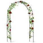 Pergola de gradina pentru plante cataratoare, otel verde, 140x38x240 cm