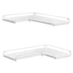 Set 2 rafturi de colț suspendate VASAGLE, formă L, albe, 40x29x14 cm