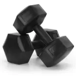 Set gantere hexagonale 2x5 kg, cu invelis PP rezistent, negre