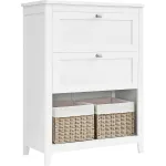 Dulap baie VASAGLE alb cu 2 sertare, 2 cosuri si raft, 60x30x80 cm