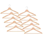 Set 10 umerase din lemn cu carlig cromat rotativ si forma ergonomica