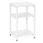 Noptiera alba cu 3 rafturi din PAL si metal, 35x31x59 cm