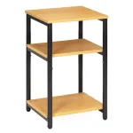 Noptiera cu 3 rafturi din PAL si metal, maro natur, 35x31x59 cm