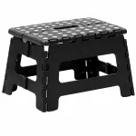 Scaun înălțător pliabil multifuncțional, antiderapant, 22 cm, 150 kg, negru