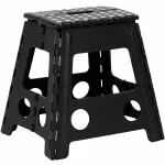 Scaun pliabil antiderapant tip scara, 39 cm, suport 150 kg, negru