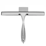 Racleta pentru baie din inox cu suport adeziv, lama 25 cm, argintiu lucios