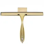 Racleta pentru baie din inox auriu lucios cu suport adeziv, lama 25 cm