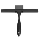 Racleta de baie din inox negru mat cu suport adeziv si lama 25 cm