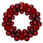 Coronita decorativa cu globuri rotunde, 55 bucati, plastic, 2.5–4.5 cm, rosu