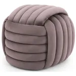 Taburet tapitat Nilo, velur, 53x50x43 cm, roz pudrat