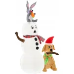 Om de zapada gonflabil de exterior cu LED, catel si iepuras, 180 cm