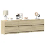 Dulap TV cu LED, stejar sonoma, 180x34x50 cm, lemn prelucrat GartenMobel Dekor