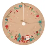 Covoraș decorativ sub brad de Crăciun, 90 cm, model Moș Crăciun, bej