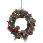 Coroniță decorativă de Crăciun cu crenguțe și plante uscate, 30 cm