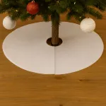 Covor pentru baza bradului de Crăciun, 100 cm, alb cu sclipici