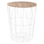 Măsuță de cafea Atmosphera Kumi, din oțel și MDF, 47x57 cm, albă