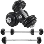Set gantere reglabile SONGMICS 30 kg din fonta cu bara extensibila