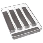 Tavă organizare tacâmuri 5Five Tidy Smart, 5 compartimente, gri, 23x33x5 cm
