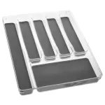Tavă organizare tacâmuri 5Five Tidy Smart, 6 compartimente, 32x40x5 cm, gri