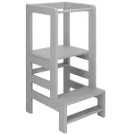 Turn de invatare din lemn gri, reglabil pe 3 inaltimi, 90x39x44 cm